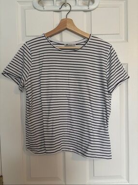 Zara striped crew neck t shirt